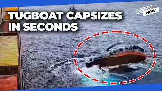 CCTV shows moment tugboat capsizes off Busan, leaving 1 dead, 6 missing