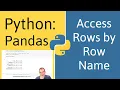 How to Access Rows by Name in Pandas Python