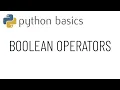 Python basics - Boolean operators