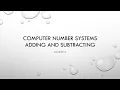 Computer Numbering Adding and Subtracting