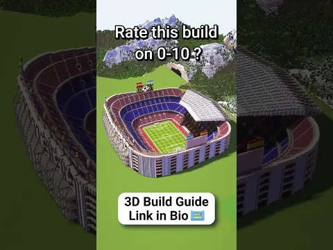 Football Stadium⚽by @Talyuli  Get the new 3D build guide now link in bio 📝 #minecraft #shorts