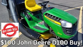 Buy Sell - 1000 John Deere D100 Rider Mower Bagger System