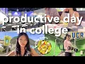 COLLEGE DAY IN MY LIFE AT UCR staying productive with class work gym etc