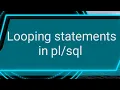 Looping statements in SQL in telugu