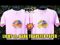 LIGHT VS DARK TRANSFER PAPER PHOTO PAPER DIRECT WASH TEST Lucykiins
