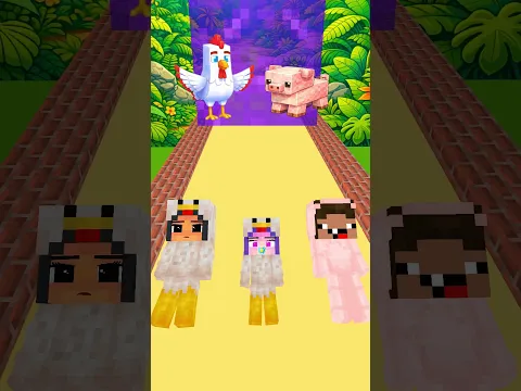 HELP RUMI CHOOSE PIG VS CHICKEN #minecraft #shorts