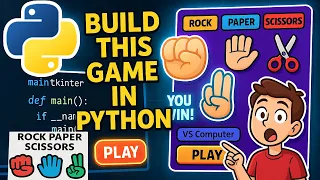 How to build Rock Paper Scissors Game in Python 2025 Pygame Tkinter GUI Project for Beginners