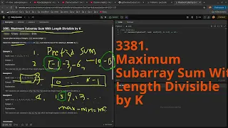 Leetcode Daily Challenge 3381 Maximum Subarray Sum With Length Divisible by K