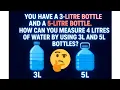 How to Measure 4 Litres of Water Using 3L and 5L Bottles Simple Logic Puzzle Explained