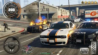 GTA 5 | Epic 5-Star Police Pursuit CRASH! 200 KM/H Dodge Challenger vs LSPD. PS 5 Gameplay.