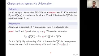 Lecture 8b of kernel methods Characteristic kernels