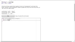 String-1 conCat Java Solution Codingbat com