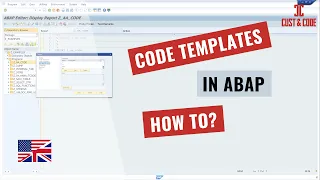 Code Templates in ABAP - Easily Reuse your ABAP Code english
