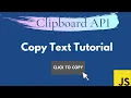 Copy Text Tutorial Using Clipboard API JavaScript