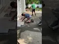 Travertine patio install Time Lapse