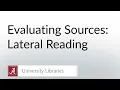 Evaluating Sources Lateral Reading