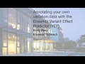 Annotating your own variation data with the Ensembl Variant Effect Predictor VEP