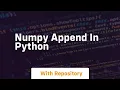 numpy append in python