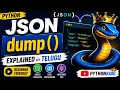 JSON dump Function in Python Explained with Examples Telugu