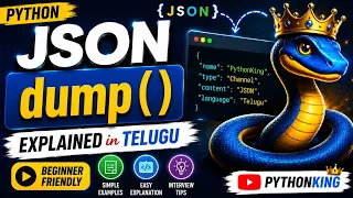 JSON dump Function in Python Explained with Examples Telugu