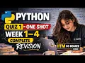 Python Quiz 1 One Shot Week 1 4 Complete Revision IITM BS Degree Python Programming