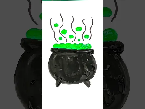Easy drawing witch cauldron poison pot Halloween #kids #halloween #witch #easydrawing #drawing