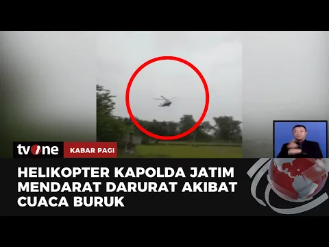 Detik-detik Helikopter Kapolda Jatim Mendarat Darurat