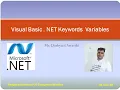 Visual Basic NET Keywords Variables