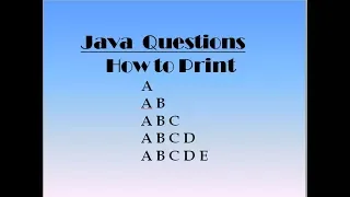 Java Interview Questions Print Pattern - 4