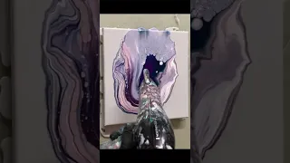 Bloom pour with pearl cells Acrylic pouring abstract painting Easy abstract painting