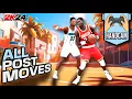 NBA 2K24 POST SCORING TUTORIAL w HANDCAM - How to FADE HOP HOOK DROPSTEP SPIN ALL Post Moves