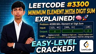 LeetCode Minimum Element After Replacement With Digit Sum Math Approach in C