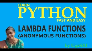 PYTHON - LAMBDA FUNCTIONS ANONYMOUS FUNCTIONS