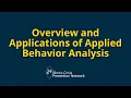 Overview Applications of Applied Behavior Analysis
