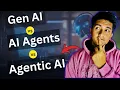 Generative AI vs AI Agents vs Agentic AI Explained Simply with Example in 5 Mins