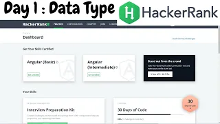 Day 1 Data Type 30 days of code Hackerrank Language Hindi Code With Pankaj