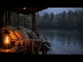 🌧️Cozy Porch Swing Rain/Lake Cabin Rain Sounds & Soft Breeze for Deep Sleep, Study & Focus