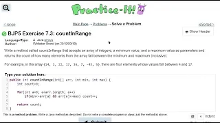 Java Practice It Exercise 7 3 countInRange arrays array basics