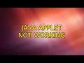 Ubuntu Java Applet not working