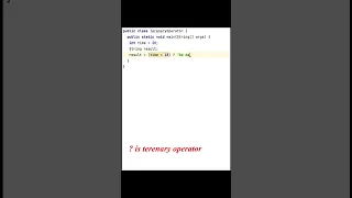 Ternary Operator in java