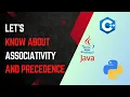 Associativity and Precedence C Java Python Deadly Dev Course Free