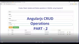 Angularjs CRUD operation using PHP and MySQL - PART 2