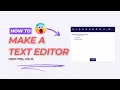 Create a Custom Text Editor with HTML CSS and JavaScript Easy Tutorial