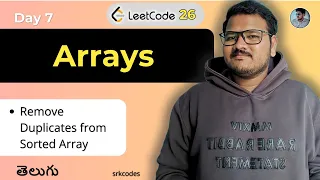 Leetcode Q26 Remove Duplicates from Sorted Array in Telugu srkcodes