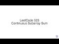 LeetCode 523 Continuous Subarray Sum