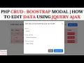 PHP CRUD-4 Bootstrap pop-up modal - How to Edit data using JQUERY AJAX