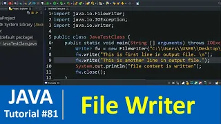 Java Tutorial - Java Writer Class with Examples FileWriter