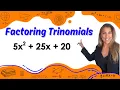 Factoring Trinomials - GCF first Greatest Common Factor then Product Sum AC Method