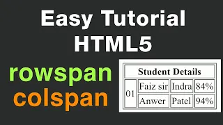 Rowspan and Colspan in HTML in Hindi Very simple easy way Table tutorial Hindi Urdu