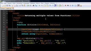 PHP MySQL Tutorial 37 Returning Multiple Values From Functions YouTube
